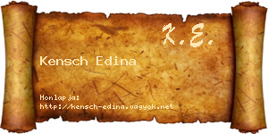 Kensch Edina névjegykártya